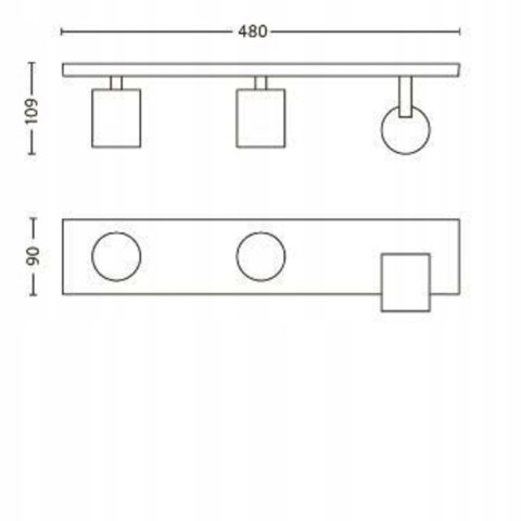 Oprawa oświetleniowa sufitowa natynkowa Philips 50 W GU10 48 cm biały
