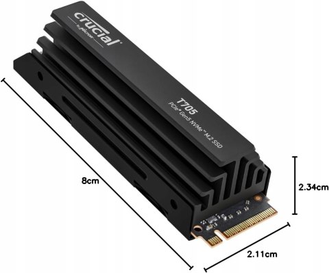 Dysk SSD Crucial T705 4TB M.2 PCIe Gen5 NVMe Heatsink CT4000T705SSD5