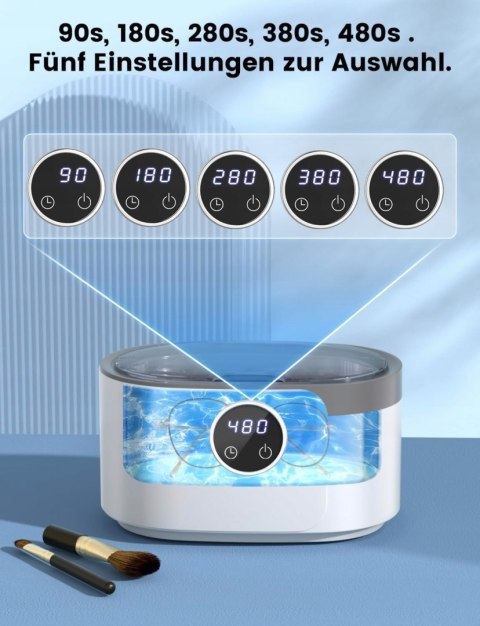 MYJKA ULTRADŹWIĘKOWA 600ML 5 TRYBÓW DO OKULARÓW ZEGARKÓW I BIŻUTERII