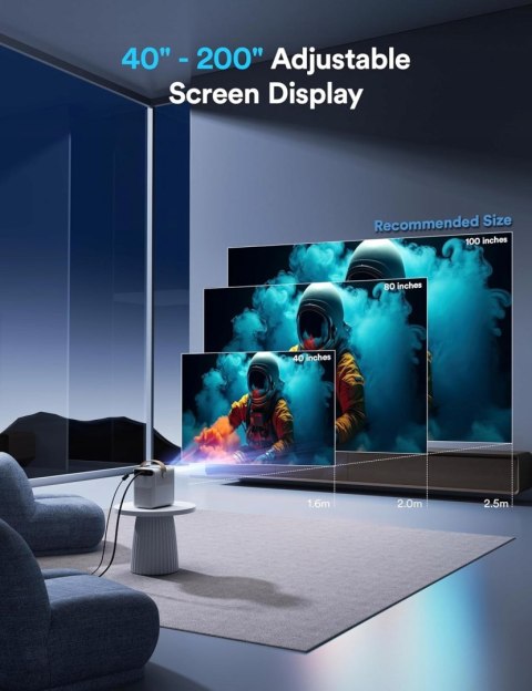 Projektor 4K LED Wolfang WP01 1080p 12000 lumenów, głośniki , 200 cali