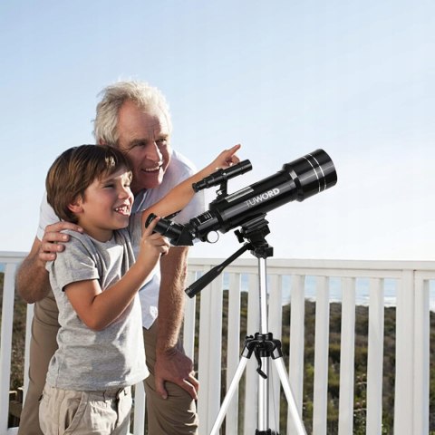 TELESKOP ASTRONOMICZNY 70/400 MM SKŁADANY CZARNY MODEL 40070B