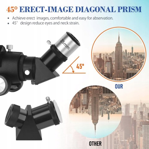 Teleskop Astronomiczny MEEZAA 80600 80mm 600mm 210x Azymutalny Barlow Biały