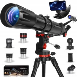 Teleskop astronomiczny MEEZAA 90/900 900 mm powiększenie 36X-450X