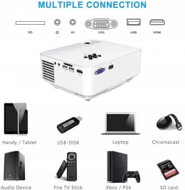 Projektor LCD Hopvision T21 biały 1080p 5000 lum HDMI USB KEYSTONE