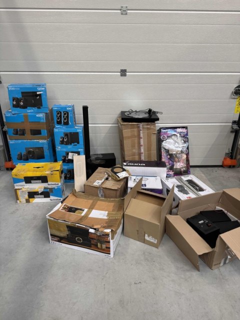 Paleta uszk. elektroniki AUDIO gramofony, soundbar, Logitech Sony TechniSat