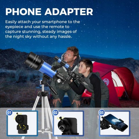 Teleskop astronimoczny ESAKO obiektyw 300/70mm pilot i adapter na smartfon