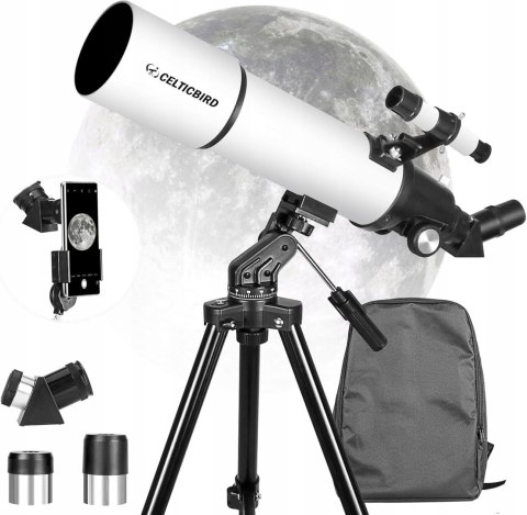 Teleskop astronomiczny Celticbird 80/600 z plecakiem i adapterem na telefon