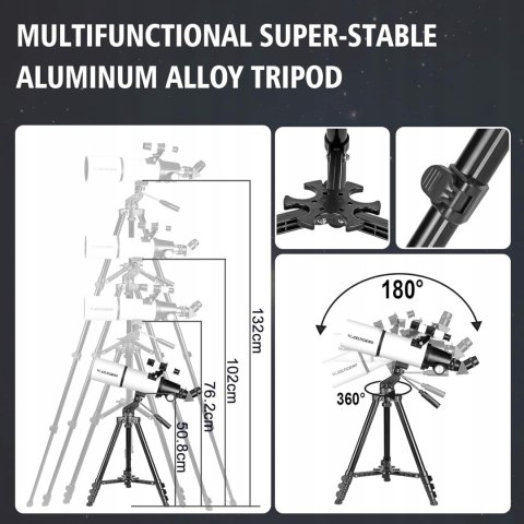 Teleskop astronomiczny Celticbird 80/600 z plecakiem i adapterem na telefon
