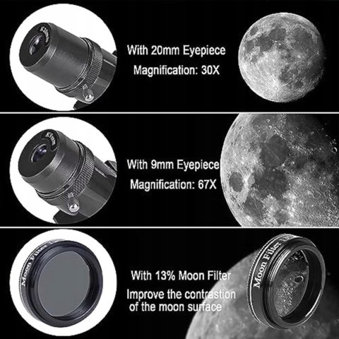 Teleskop astronomiczny Celticbird 80/600 z plecakiem i adapterem na telefon