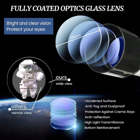 Dianfan 70400 - teleskop refrakcyjny 70/400 z montażem azymutalnym