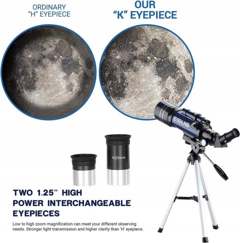 ESSLNB 360/70 Teleskop refrakcyjny 70/360 adapter na smartfon w zestawie