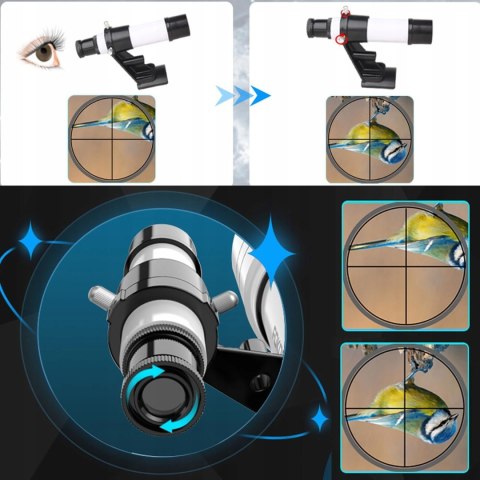 Teleskop Misilmp 70400 70mm Refraktor z Montażem AZ Adapter do Smartfona