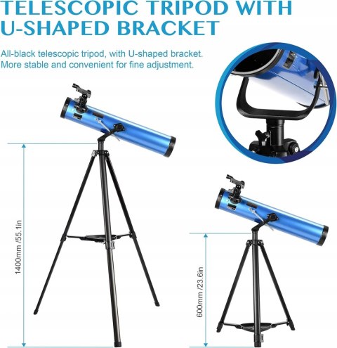 Teleskop astronomiczny AOMEKIE 76/700 76/700 AZ 700 mm