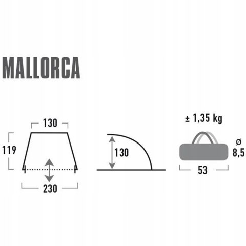 Namiot plażowy High Peak Mallorca niebiesko-szary 10128