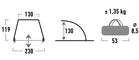 Namiot plażowy High Peak Mallorca niebiesko-szary 10128