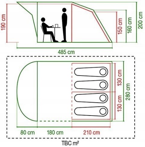 Namiot rodzinny dla 4 osób Oak Canyon 4 Blackout Coleman