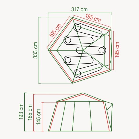 Namiot turystyczny Coleman Polygon 5 zielony 2000 mm dla 5 osób