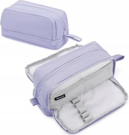 Czterokomorowy piórnik saszetka Eucomir fioletowy 22 x 9,5 x10 cm