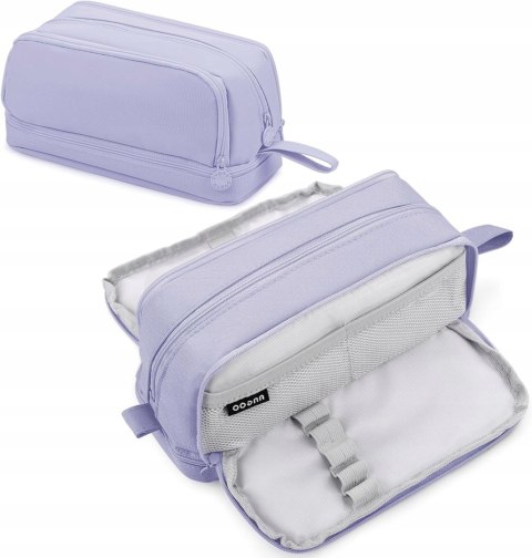 Czterokomorowy piórnik saszetka Eucomir fioletowy 22 x 9,5 x10 cm