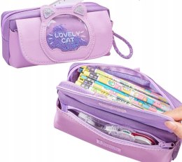 Piórnik szkolny koci brelok kot kosmetyczka szkoła tuba rozkładany saszetka