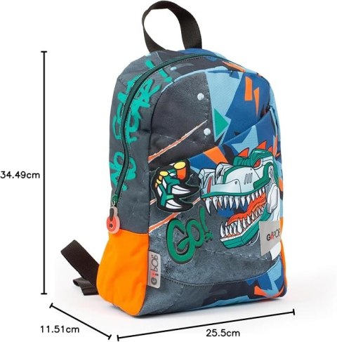 Plecak szkolny Go Pop T-Rex wielokolorowy 25,5 x 34,5 x 11,5 cm (10 l)