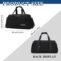 Torba sportowa duffel bag Enloffi 30L 50x23x27 cm czarna