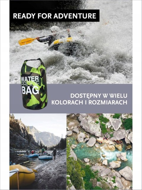 WODOSZCZELNA SUCHA TORBA Z PASKAMI DONDON DRY BAG WODOODPORNA 2L MORO