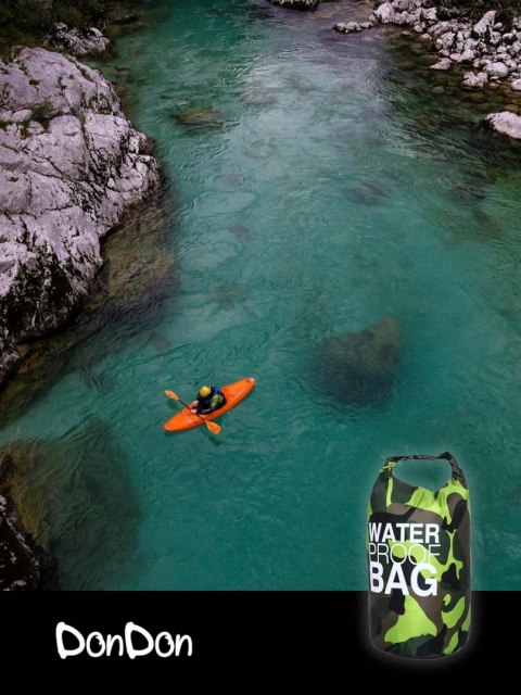 WODOSZCZELNA SUCHA TORBA Z PASKAMI DONDON DRY BAG WODOODPORNA 2L MORO