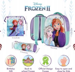 Zestaw szkolny Frozen II plecak piórnik saszetka elsa kompaktowy A4