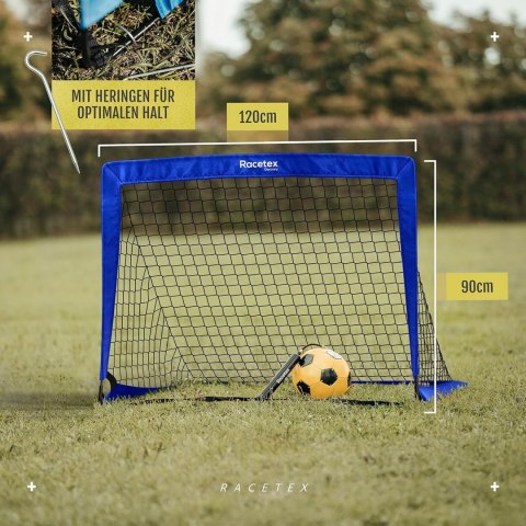 BRAMKI PIŁKARSKIE DLA DZIECI RACETEX 2 SZT DO OGRODU PARKU 120X90 CM