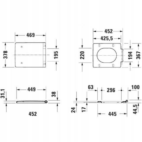 Deska sedesowa Duravit Vero Air biały duroplast 0022090000