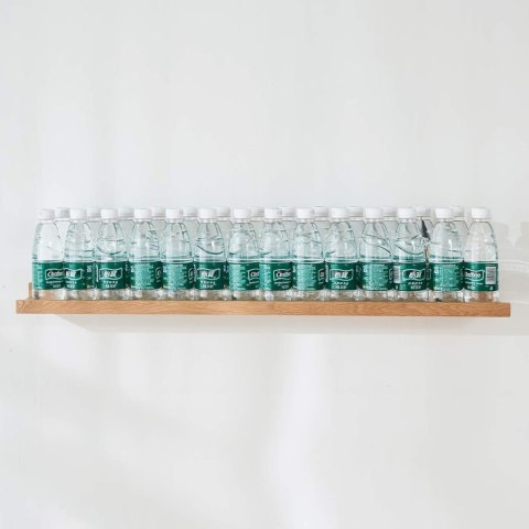 IBUYKE U-kształtne Półki Ścienne z Litego Drewna - Białe Dąb