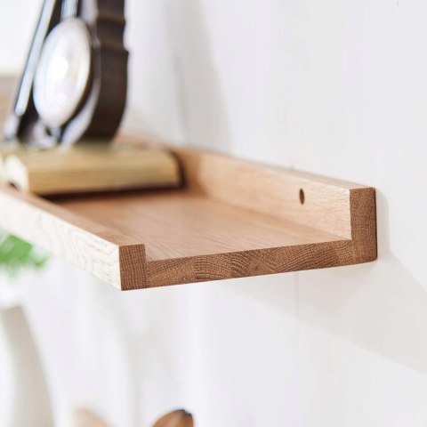 IBUYKE U-kształtne Półki Ścienne z Litego Drewna - Białe Dąb