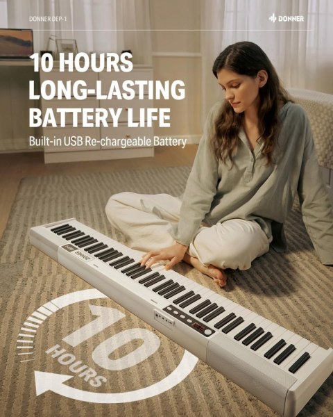 Keyboard Donner DEP-1 czarne 88 dynamicznych klawiszy przenośne pianino