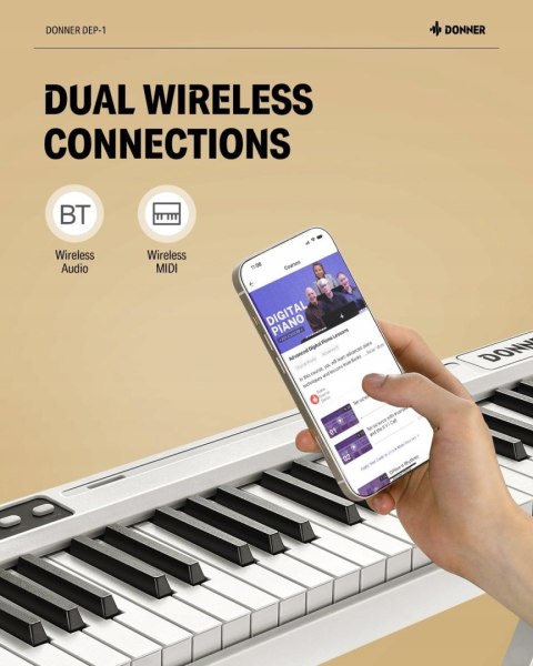 Keyboard Donner DEP-1 czarne 88 dynamicznych klawiszy przenośne pianino