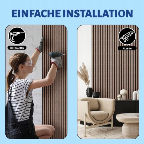 Panele akustyczne, zestaw 2 szt. - 1200 x 60 x 18 mm, 1,44 m²