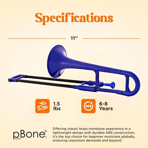Pbone Plastic Mini Tombone - Niebieski