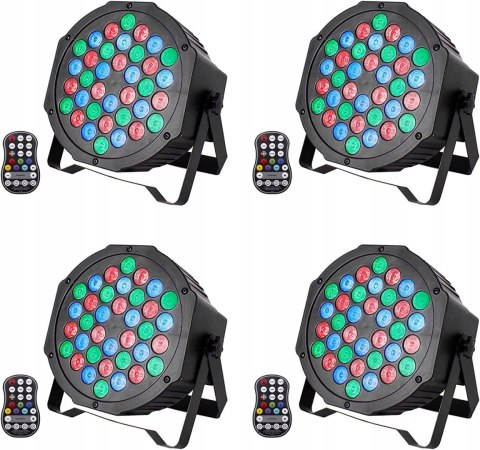 Reflektory sceniczne bezprzewodowe DMX LED 4szt