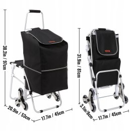 VEVOR torba wózek na zakupy tkanina bez wzoru