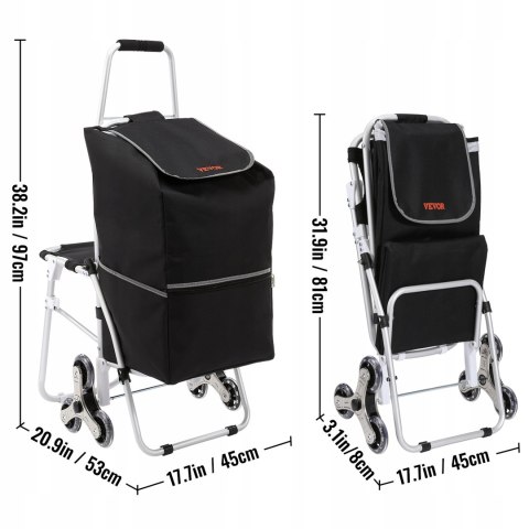 VEVOR torba wózek na zakupy tkanina bez wzoru