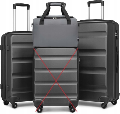 Zestaw 3 walizek KONO ABS+PC Szare