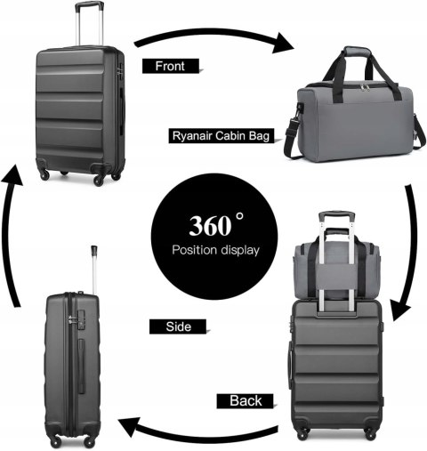 Zestaw 3 walizek KONO ABS+PC Szare