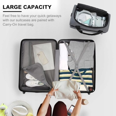 Zestaw 3 walizek KONO ABS+PC Szare