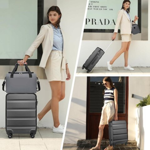 Zestaw 3 walizek KONO ABS+PC Szare