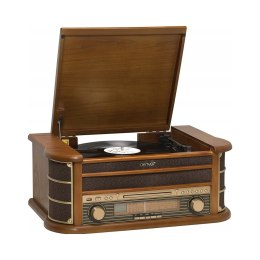 Drewniane centrum muzyczne retro Denver MCR-50MK3 z gramofonem