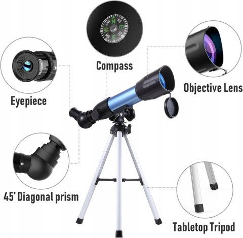 Teleskop astronomiczny UPCHASE F36050N HD 360/50 soczewka barlow