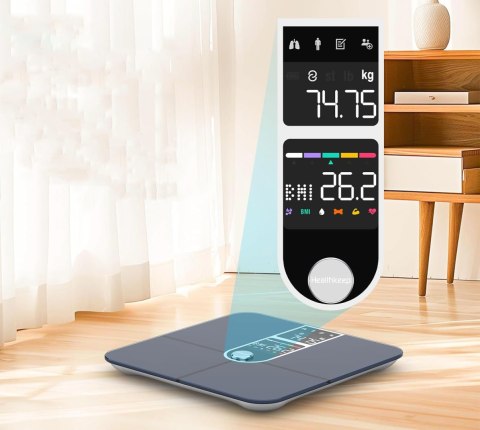 Waga podłogowa Healthkeep, Bluetooth, Android i iOS, 180 kg, srebrna