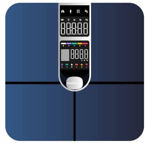 Waga podłogowa Healthkeep, Bluetooth, Android i iOS, 180 kg, srebrna