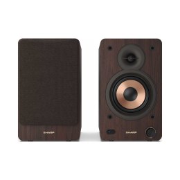 Kolumny półkowe aktywne Sharp CP-SS30 60W Bluetooth USB AUX brązowe