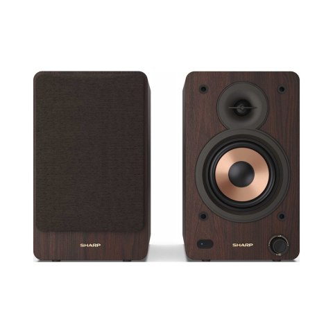 Kolumny półkowe aktywne Sharp CP-SS30 60W Bluetooth USB AUX brązowe